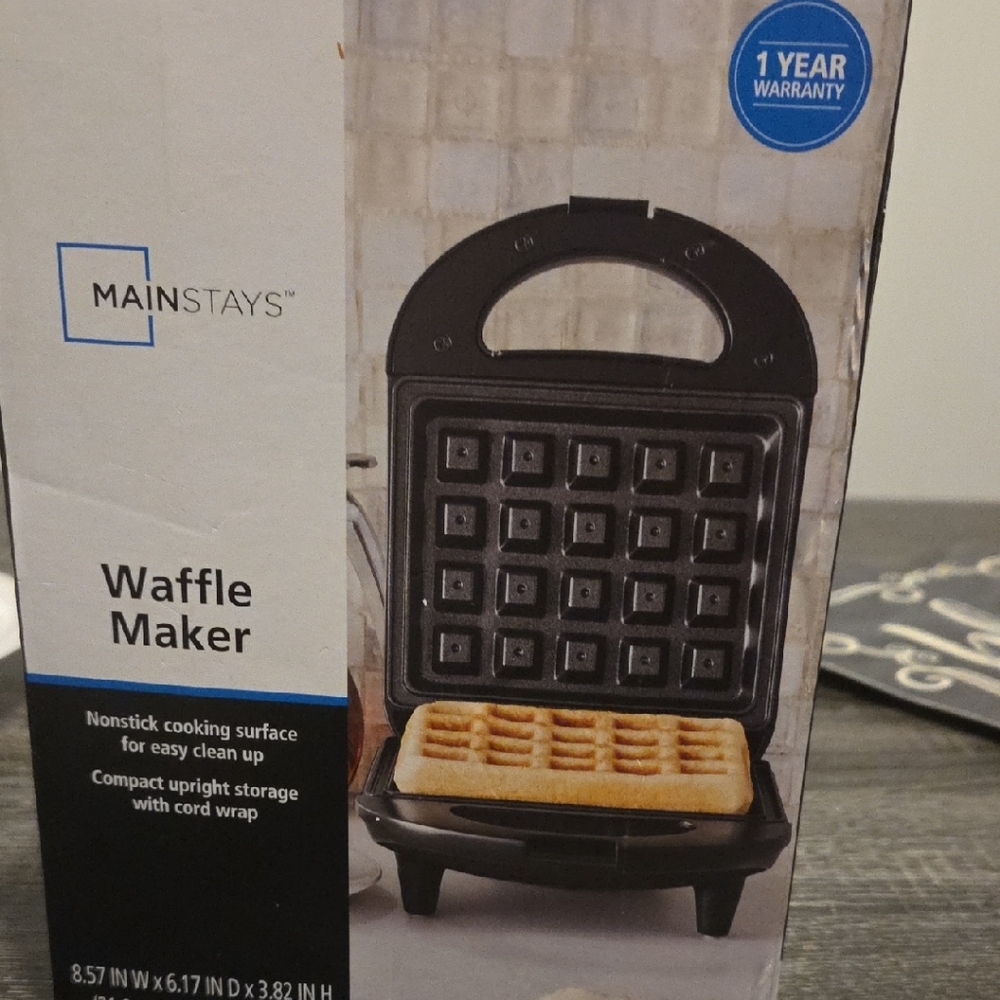 Mainstays Black Nonstick Waffle Maker